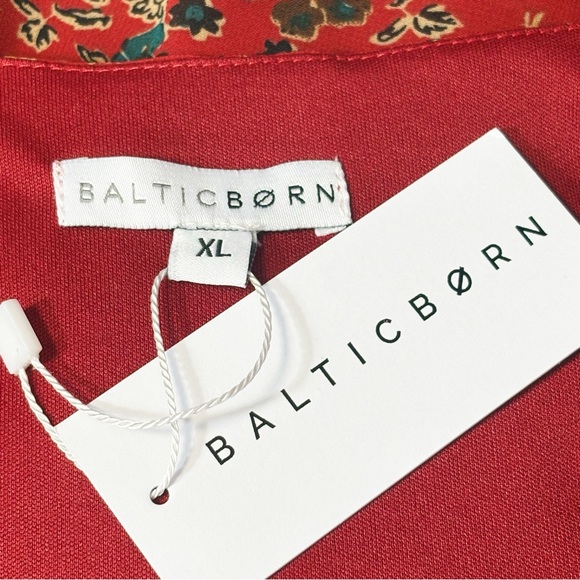 NWT Baltic Born Red Multi Floral Tiered Deep V-Neck Bowman Maxi Dress XL - Picture 4 of 16